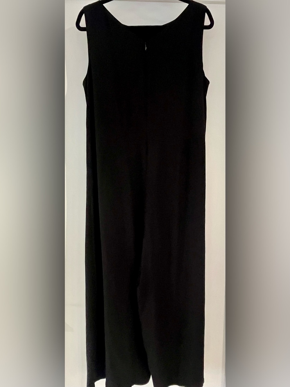 Eileen Fisher Silk Georgette Crepe Drape Overlay Jumpsuit Black Medium - Picture 7 of 12